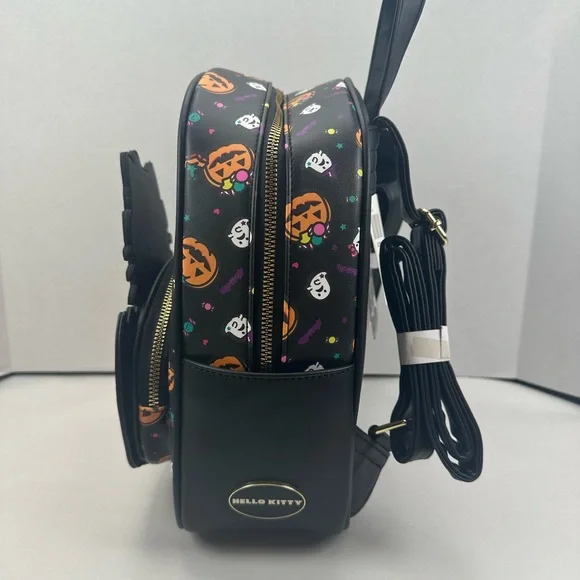 Her Universe Hello Kitty Zombie Pumpkin Glow-In-The-Dark Mini Backpack - Picture 9 of 10